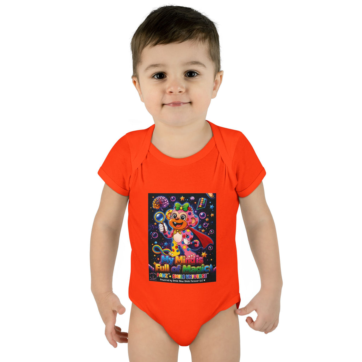 Panz™ Infant Baby Rib Bodysuit – "My Mind is Full of Magic" Graphic | Smile Universe Collection