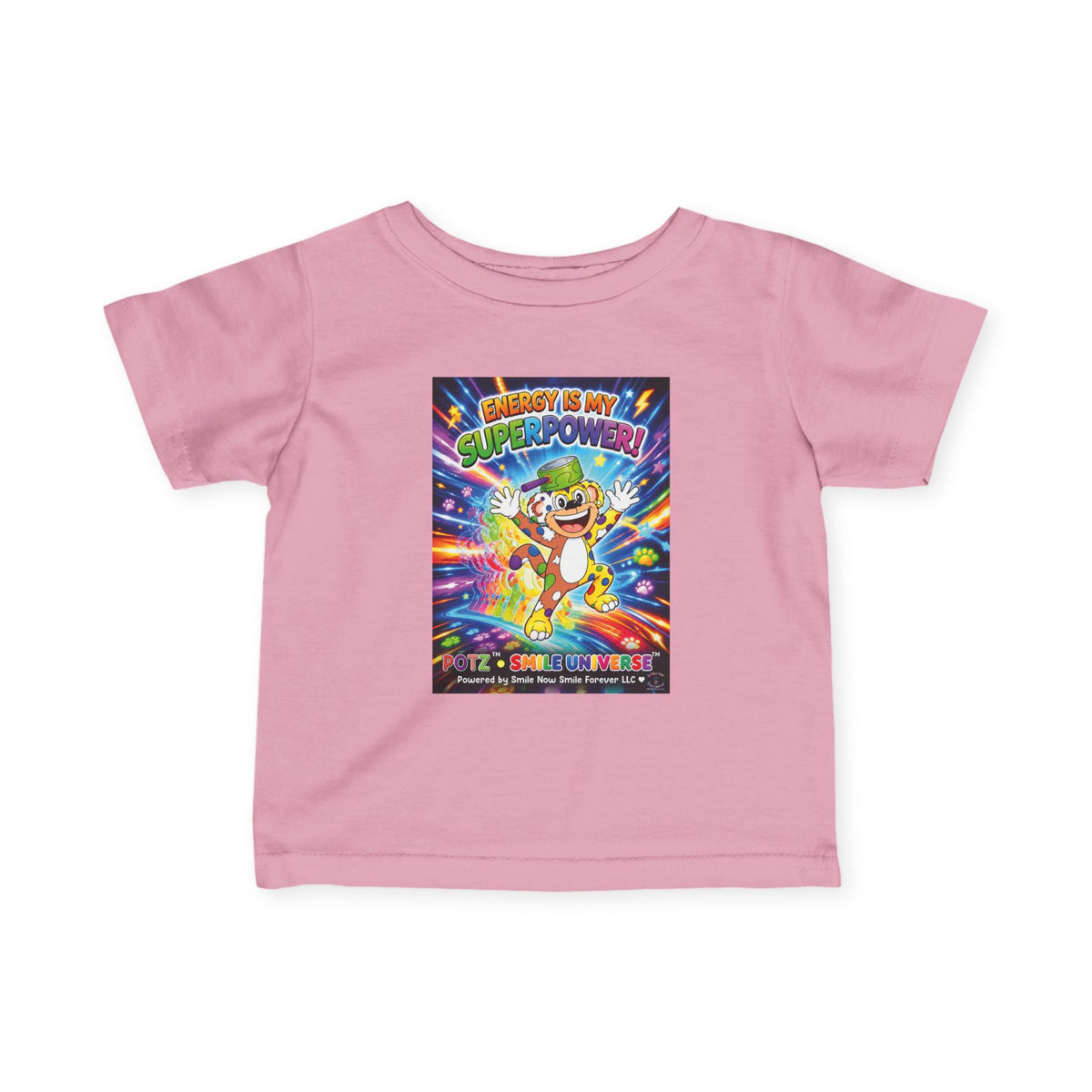 Potz™ Infant Fine Jersey Tee – "Energy is My Superpower!" Graphic Tee | Smile Universe Collection