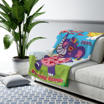 Piklez™ Sherpa Fleece Blanket – "Destined to Shine" Graphic | Smile Universe Collection