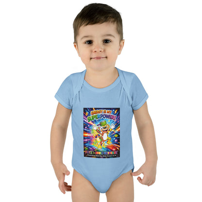 Potz™ Infant Baby Rib Bodysuit – "Energy is My Superpower!" Graphic Onesie | Smile Universe Collection