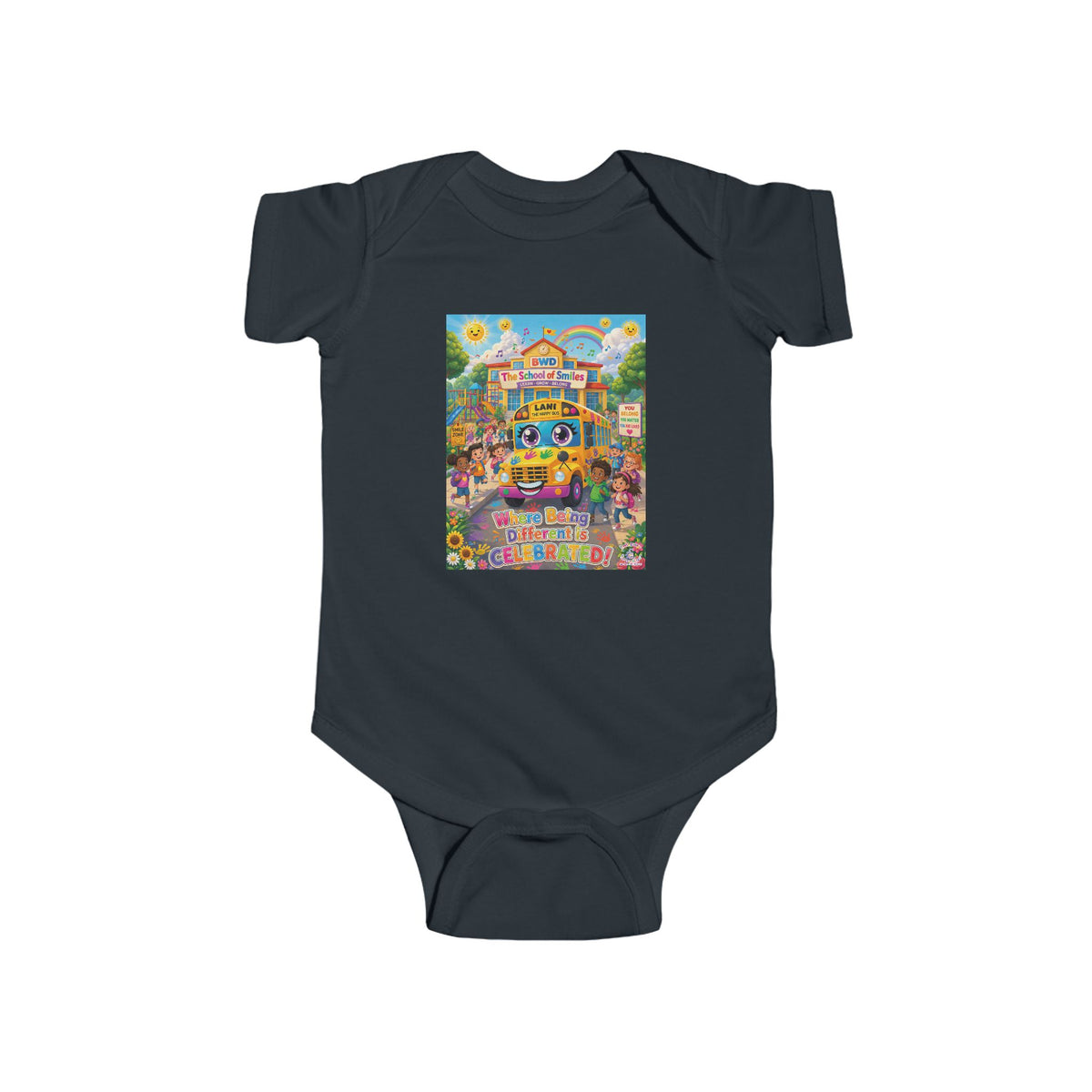 Lani™ Infant Fine Jersey Bodysuit – "Where Being Different is CELEBRATED!" Graphic