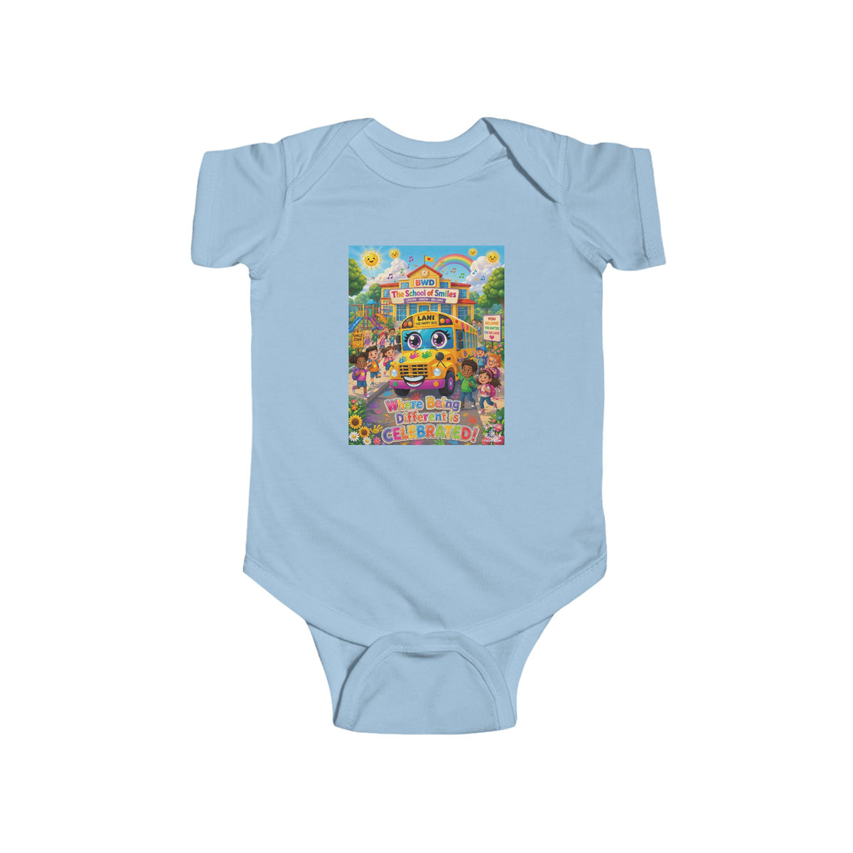 Lani™ Infant Fine Jersey Bodysuit – "Where Being Different is CELEBRATED!" Graphic