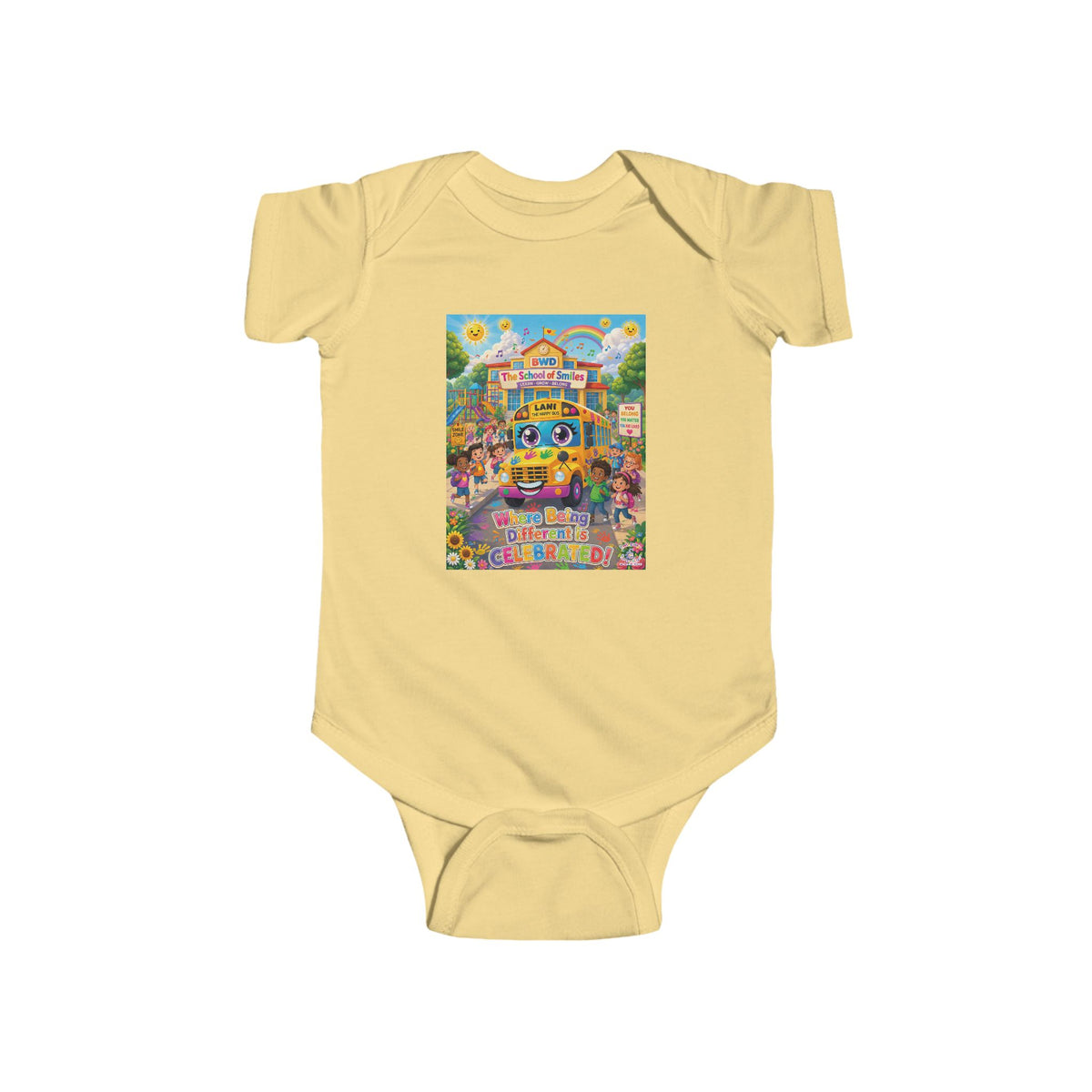 Lani™ Infant Fine Jersey Bodysuit – "Where Being Different is CELEBRATED!" Graphic