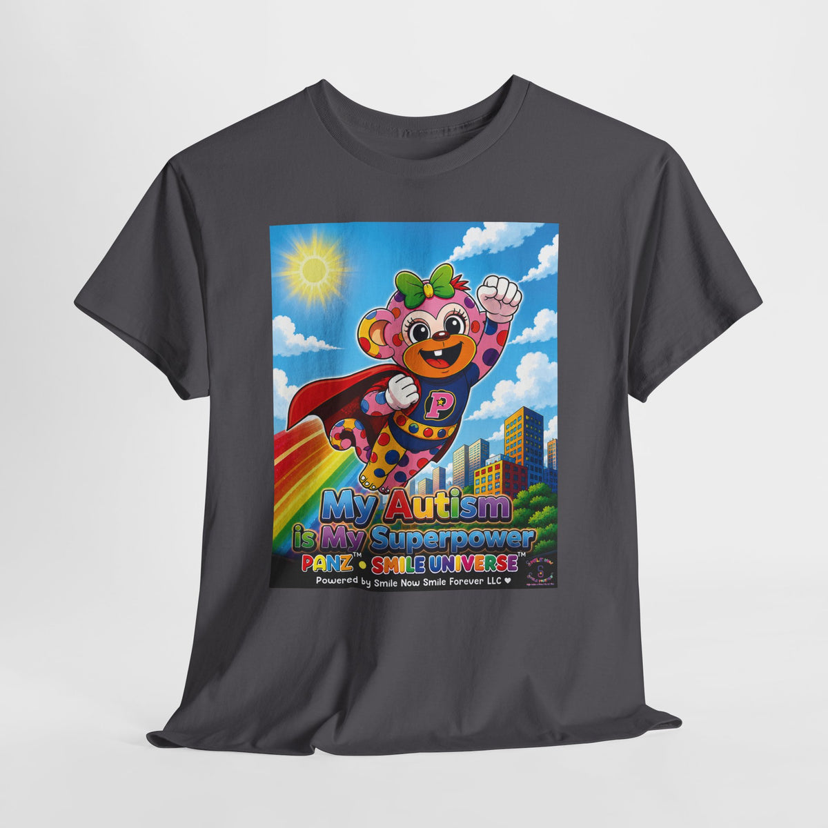Panz™ Unisex Heavy Cotton™ Tee – "My Autism is My Superpower" Graphic | Smile Universe Collection