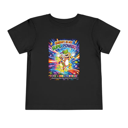 Potz™ Toddler Short Sleeve Tee – "Energy is My Superpower!" Graphic Tee | Smile Universe Collection