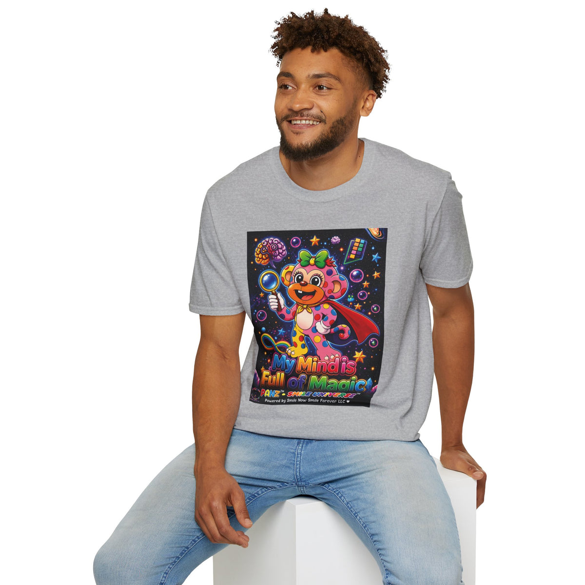 Panz™ Unisex Softstyle T-Shirt – "My Mind is Full of Magic" Graphic | Smile Universe Collection