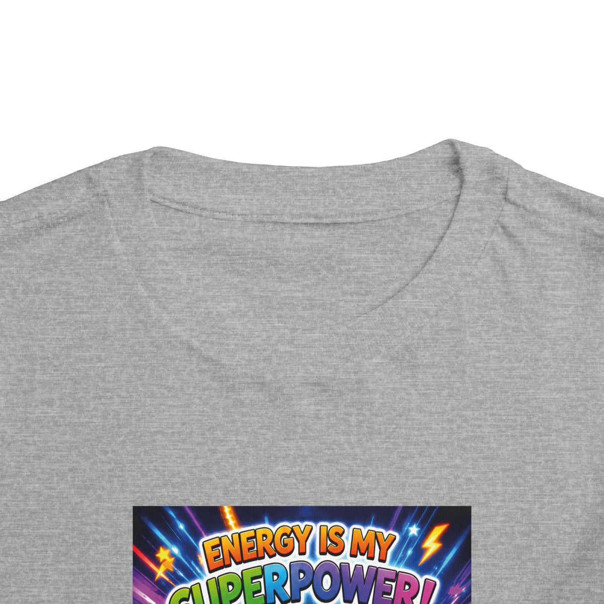 Potz™ Toddler Short Sleeve Tee – "Energy is My Superpower!" Graphic Tee | Smile Universe Collection
