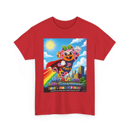 Panz™ Unisex Heavy Cotton™ Tee – "My Autism is My Superpower" Graphic | Smile Universe Collection