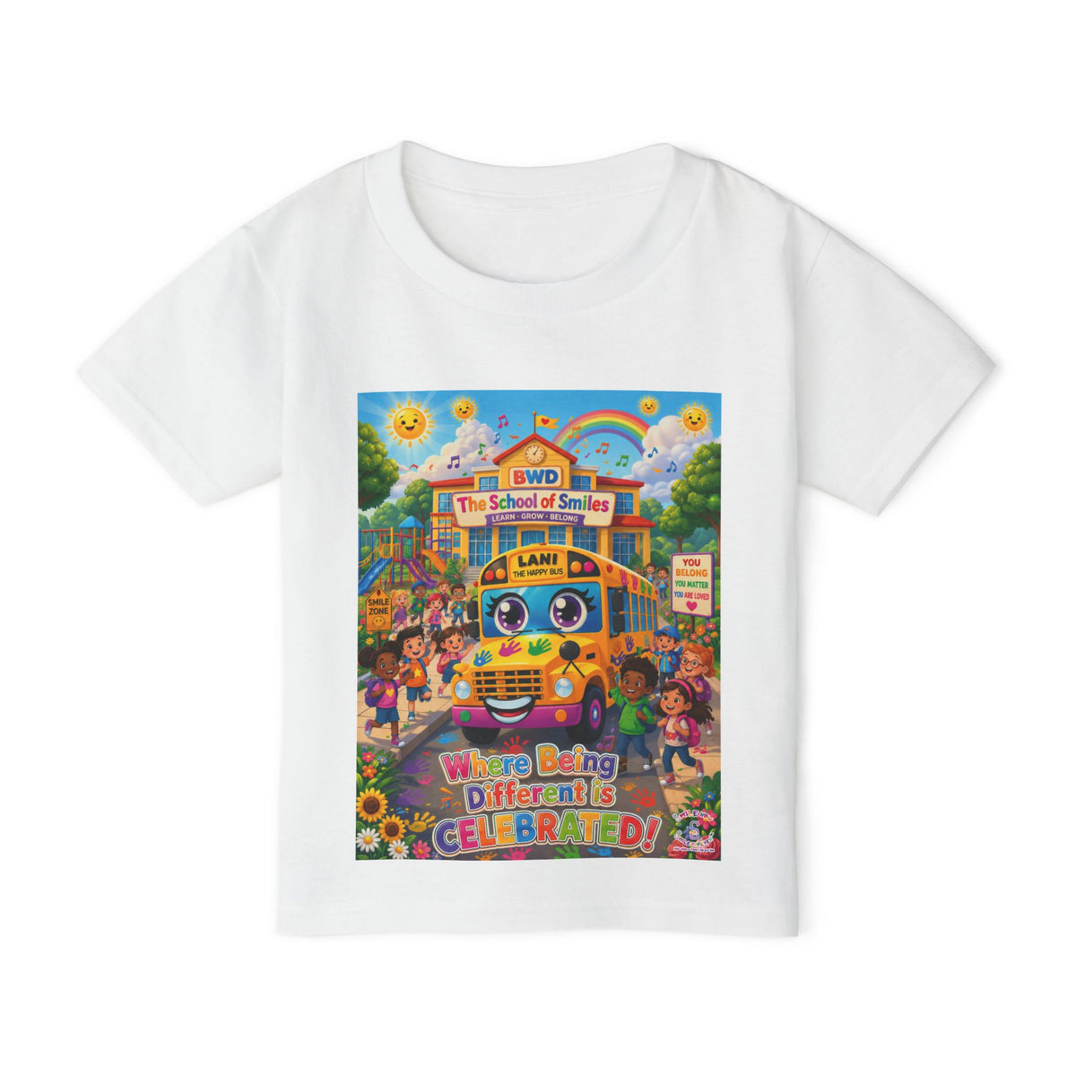 Lani™ Heavy Cotton™ Toddler T-Shirt – "Where Being Different is CELEBRATED!" Graphic Shirt