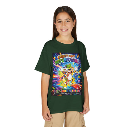 Potz™ Youth DryBlend® T-Shirt – "Energy is My Superpower!" Graphic Tee | Smile Universe Collection