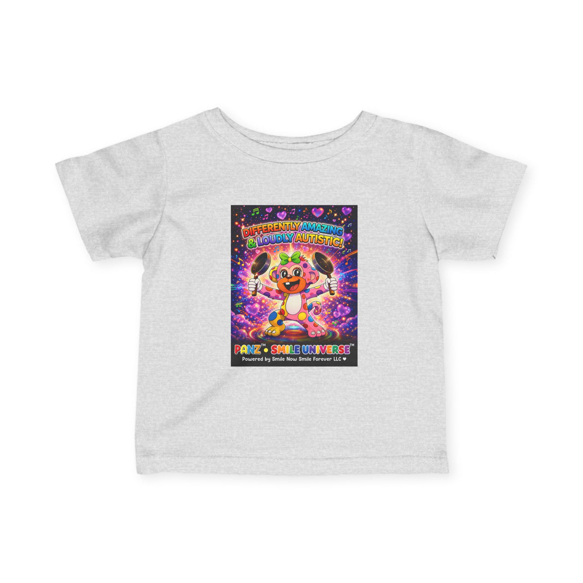 Panz™ Infant Fine Jersey Tee – "Differently Amazing & Loudly Autistic!" Graphic | Smile Universe Collection