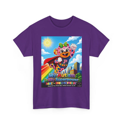 Panz™ Unisex Heavy Cotton™ Tee – "My Autism is My Superpower" Graphic | Smile Universe Collection
