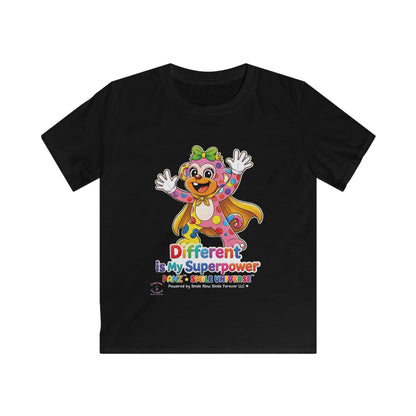 Panz™ Kids Softstyle Tee – "Different is My Superpower" Graphic | Smile Universe
