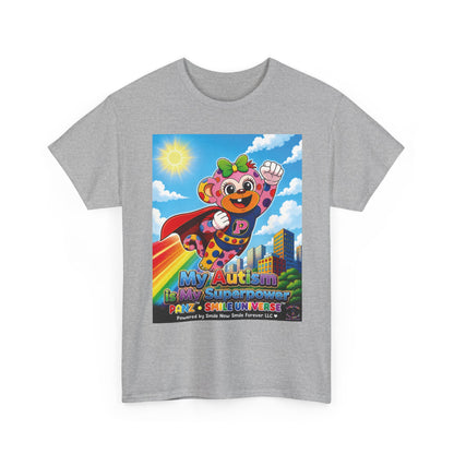 Panz™ Unisex Heavy Cotton™ Tee – "My Autism is My Superpower" Graphic | Smile Universe Collection
