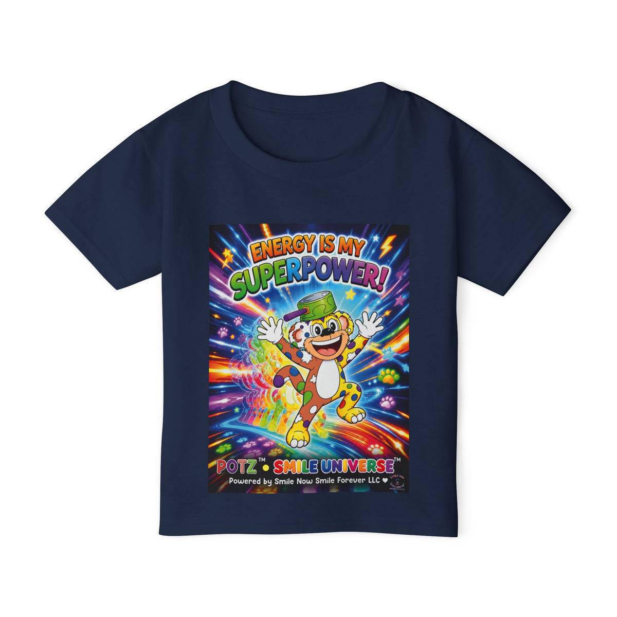 Potz™ Heavy Cotton™ Toddler T-Shirt – "Energy is My Superpower!" Graphic Tee | Smile Universe Collection