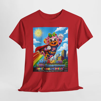Panz™ Unisex Heavy Cotton™ Tee – "My Autism is My Superpower" Graphic | Smile Universe Collection