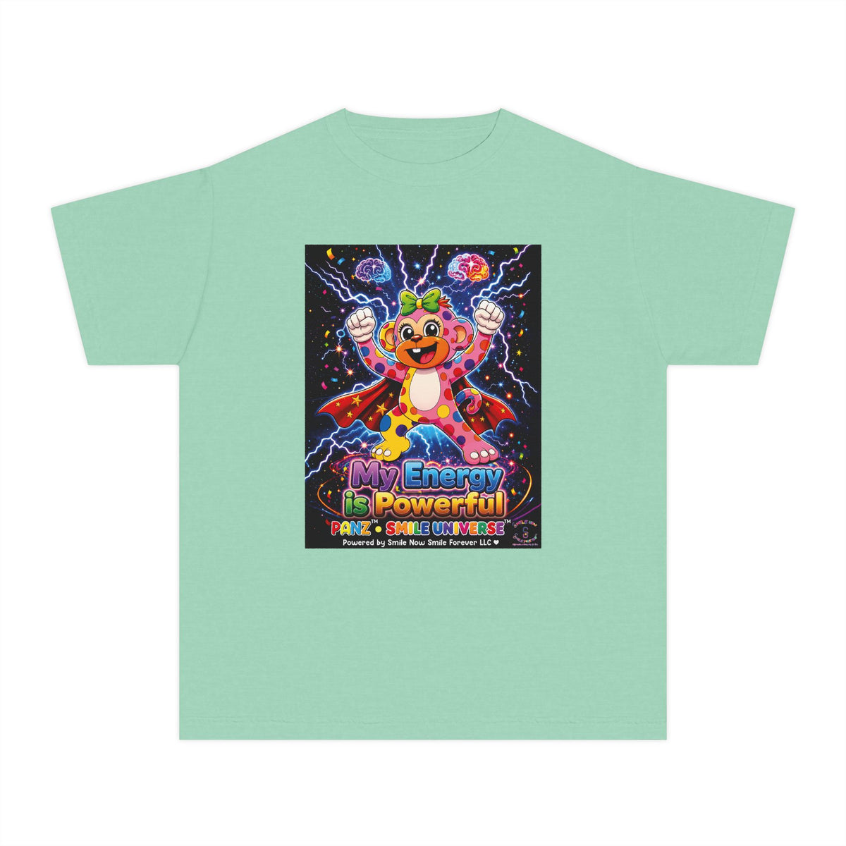 Panz™ Youth Midweight Tee – "My Energy is Powerful" Graphic Tee | Smile Universe Collection