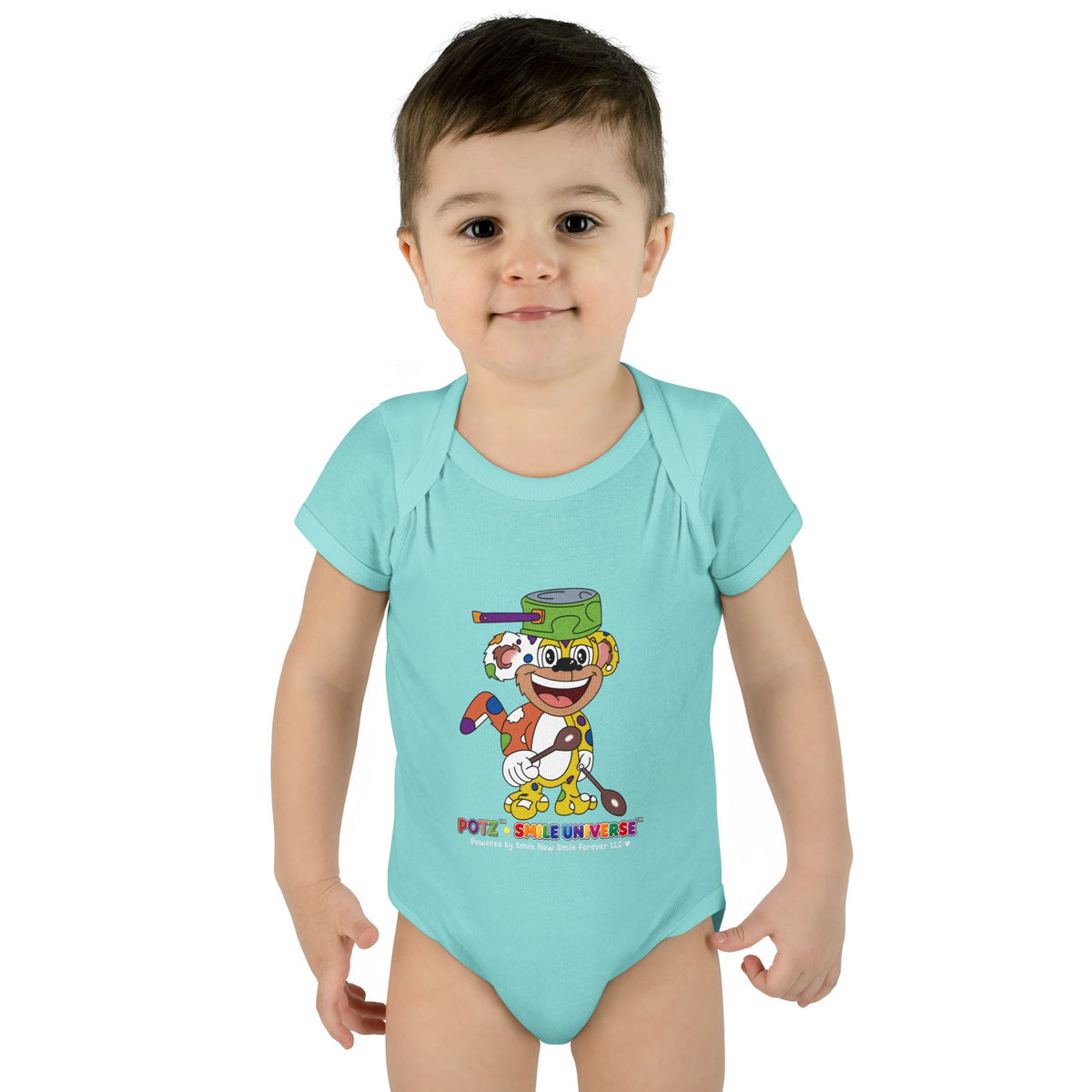Potz™ Infant Baby Rib Bodysuit – Playful Chef Graphic Onesie | Smile Universe Collection