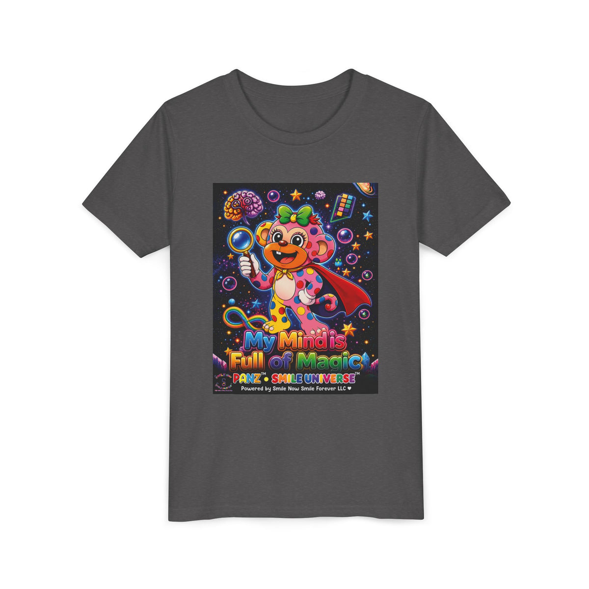 Panz™ Youth Short Sleeve Tee – "My Mind is Full of Magic" Graphic | Smile Universe Collection