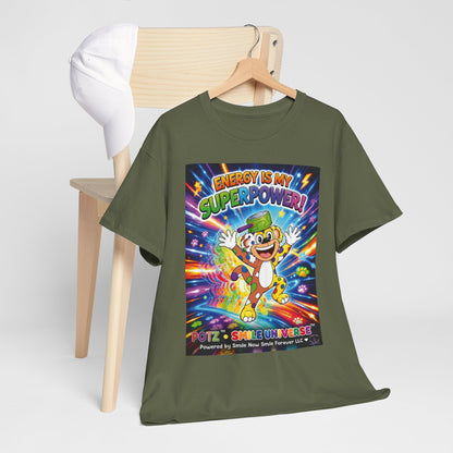 Potz™ Unisex Heavy Cotton™ Tee – "Energy is My Superpower!" Graphic Tee | Smile Universe Collection