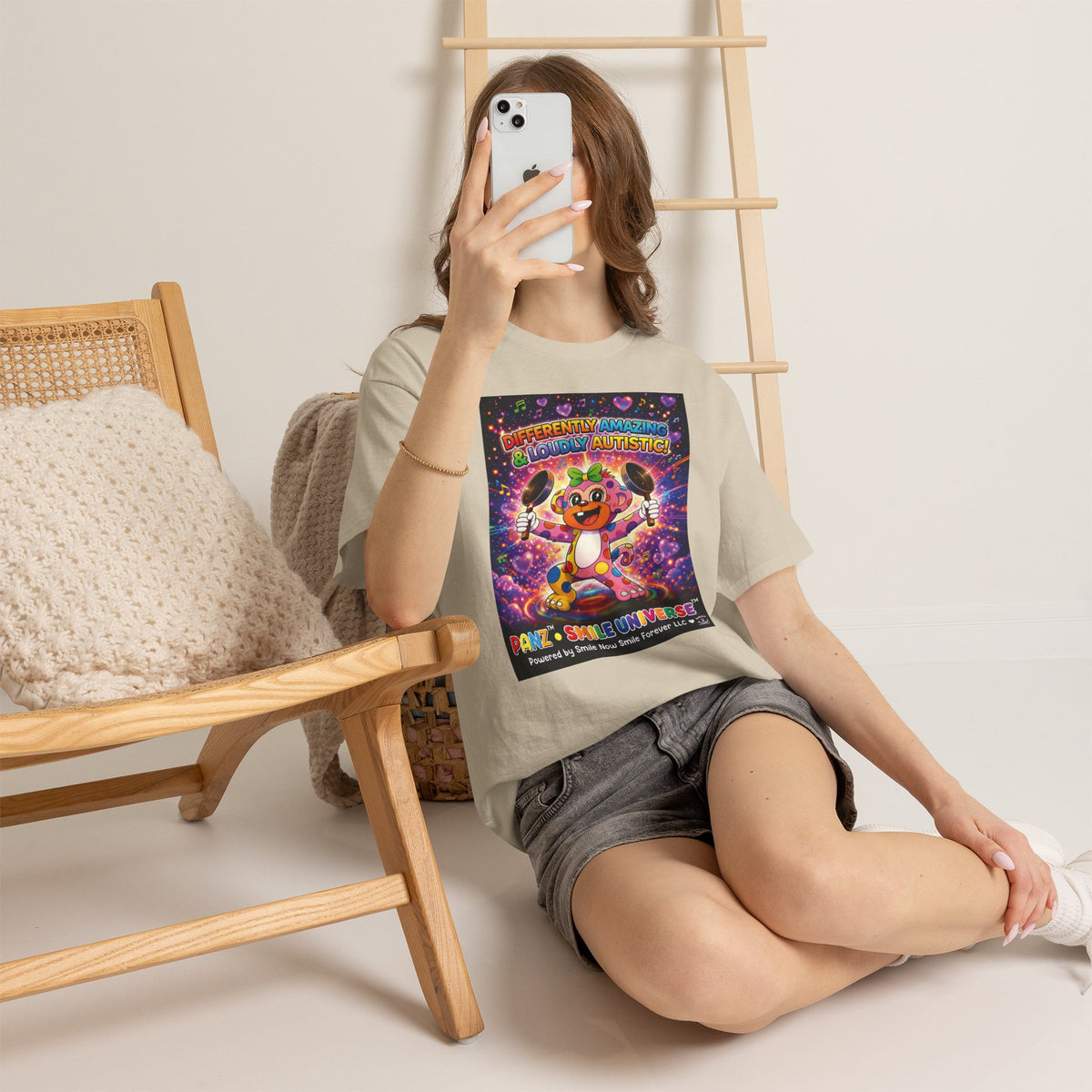 Panz™ Unisex Heavy Cotton™ Tee – "Differently Amazing & Loudly Autistic!" Graphic | Smile Universe Collection