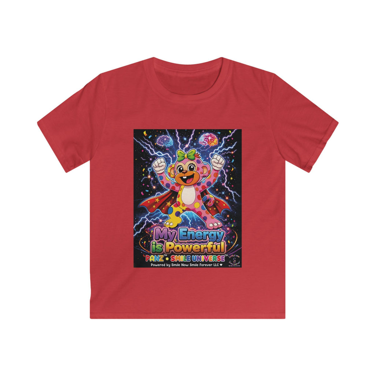 Panz™ Kids Softstyle Tee – "My Energy is Powerful" Graphic Tee | Smile Universe Collection