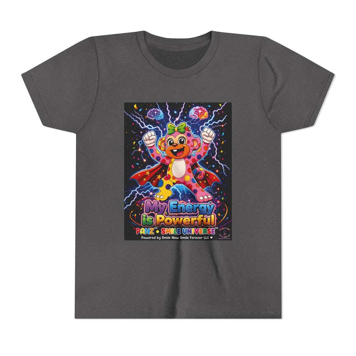 Panz™ Youth Short Sleeve Tee – "My Energy is Powerful" Graphic Tee | Smile Universe Collection