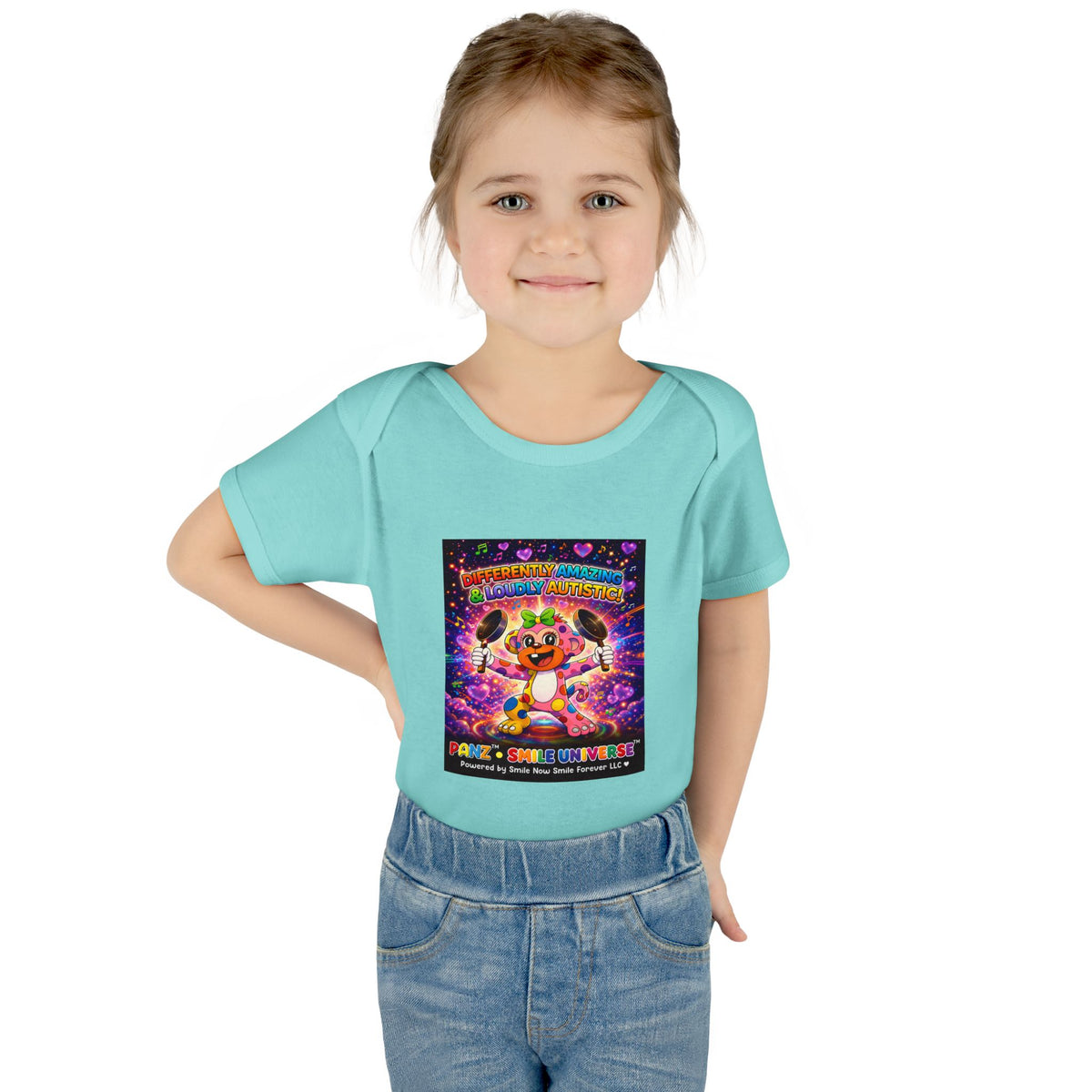 Panz™ Infant Baby Rib Bodysuit – "Differently Amazing & Loudly Autistic!" Graphic | Smile Universe Collection