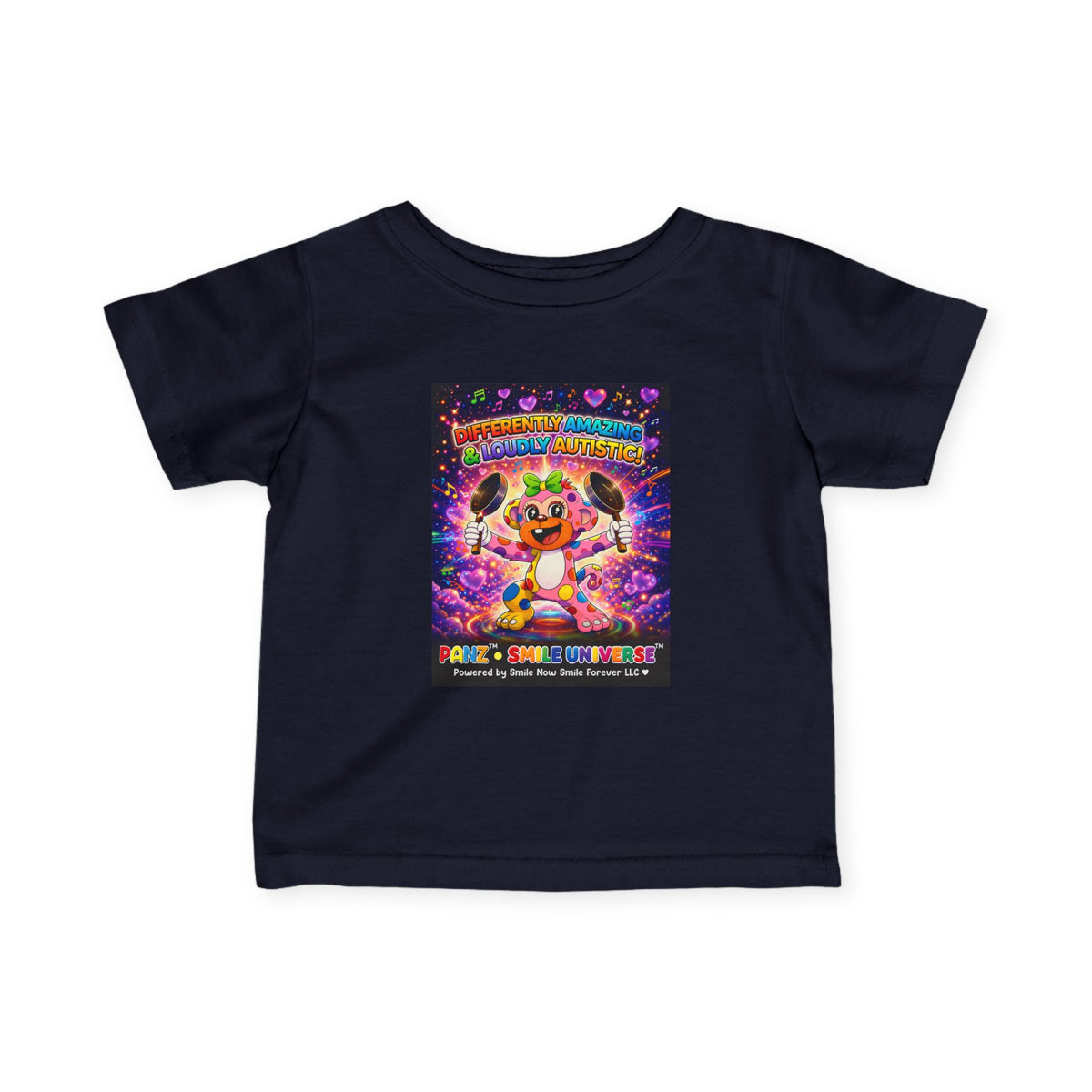 Panz™ Infant Fine Jersey Tee – "Differently Amazing & Loudly Autistic!" Graphic | Smile Universe Collection