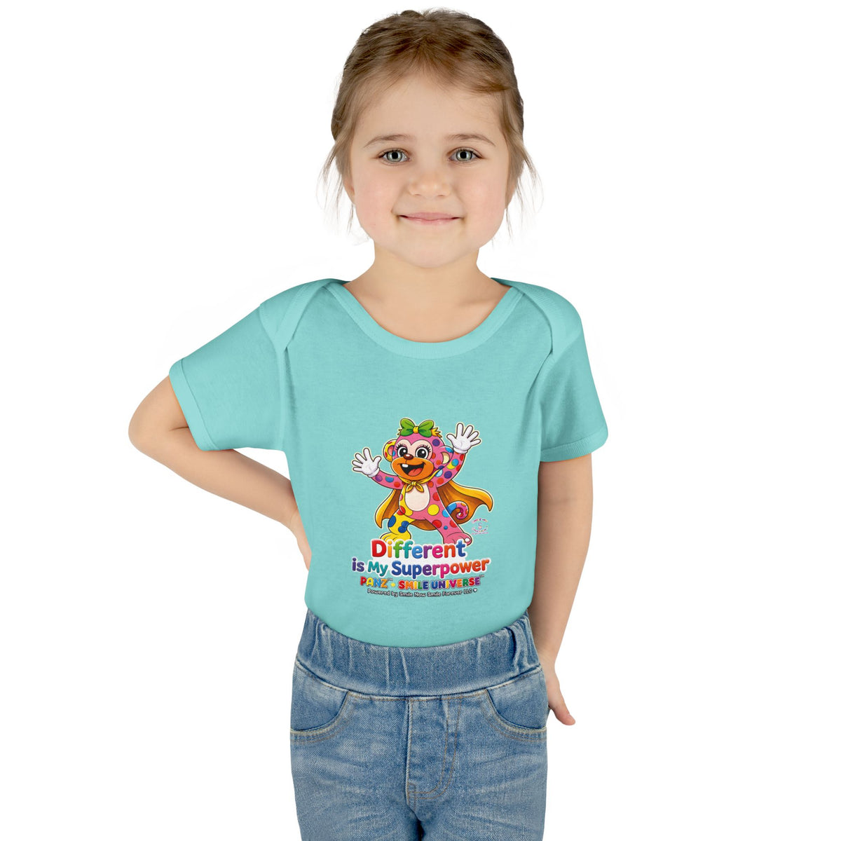 Panz™ Infant Baby Rib Bodysuit – "Different is My Superpower" Graphic | Smile Universe Collection