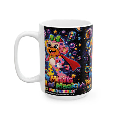 Panz™ Ceramic Mug (11oz & 15oz) – "My Mind is Full of Magic" Graphic | Smile Universe Collection