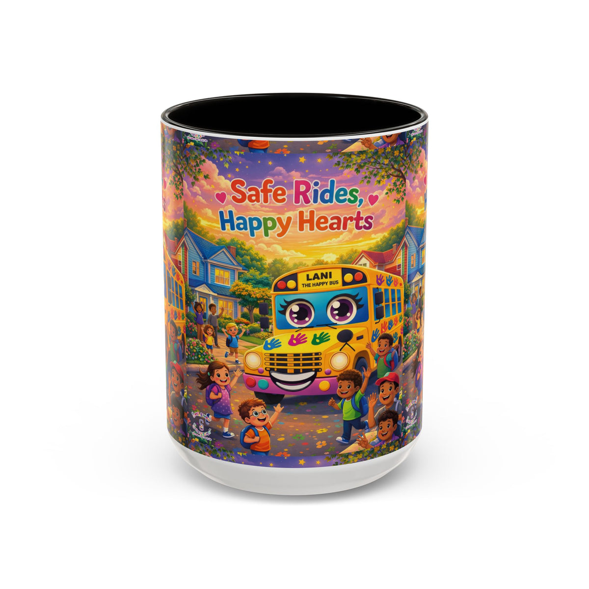 Lani™ Colorful Mug (11oz & 15oz) – "Safe Rides, Happy Hearts" Graphic