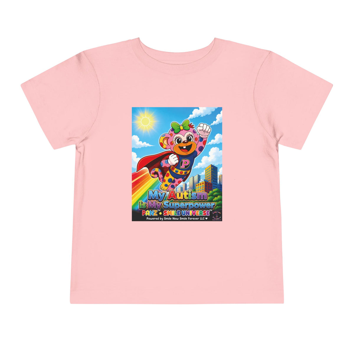 Panz™ Toddler Short Sleeve Tee – "My Autism is My Superpower" Graphic | Smile Universe Collection