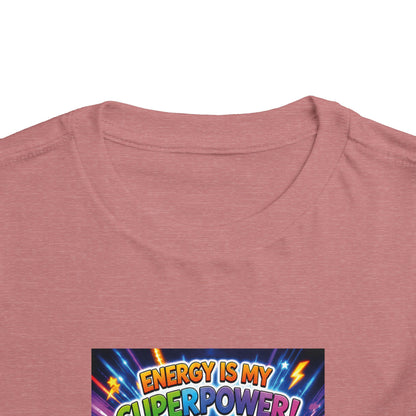Potz™ Toddler Short Sleeve Tee – "Energy is My Superpower!" Graphic Tee | Smile Universe Collection