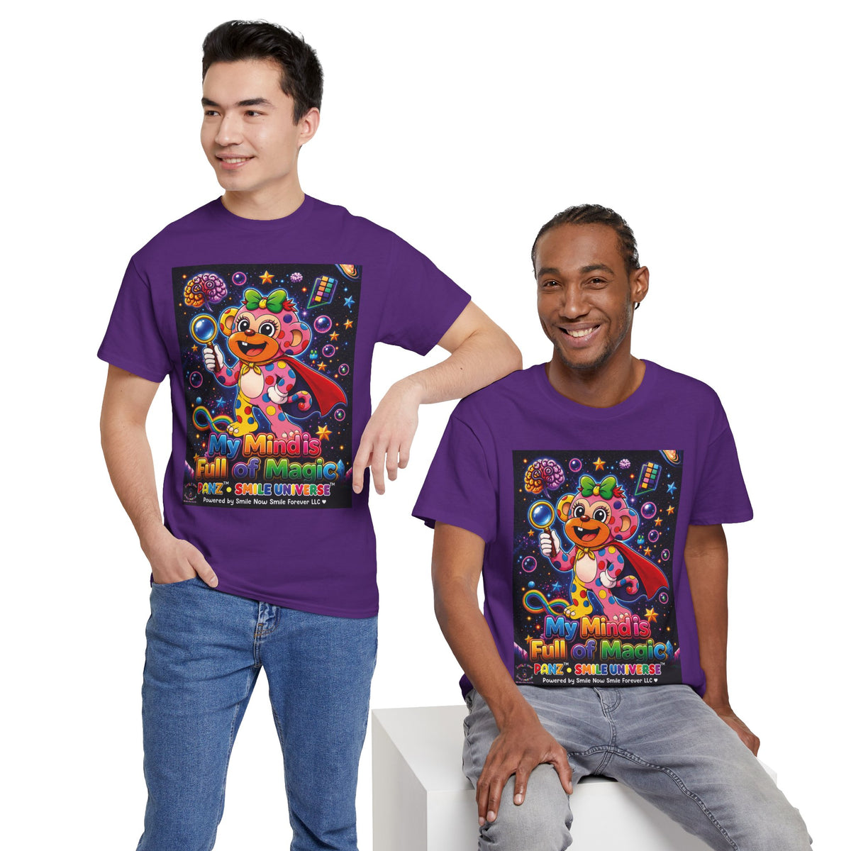 Panz™ Unisex Heavy Cotton™ Tee – "My Mind is Full of Magic" Graphic | Smile Universe Collection