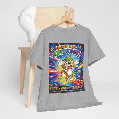 Potz™ Unisex Heavy Cotton™ Tee – "Energy is My Superpower!" Graphic Tee | Smile Universe Collection
