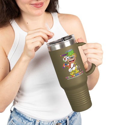 Potz™ Insulated Travel Mug 40oz – Playful Graphic Tumbler | Smile Universe Collection