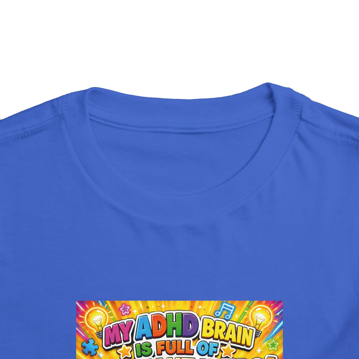 Potz™ Toddler Short Sleeve Tee – "My ADHD Brain is Full of Brilliant Ideas!" Graphic Tee | Smile Universe Collection
