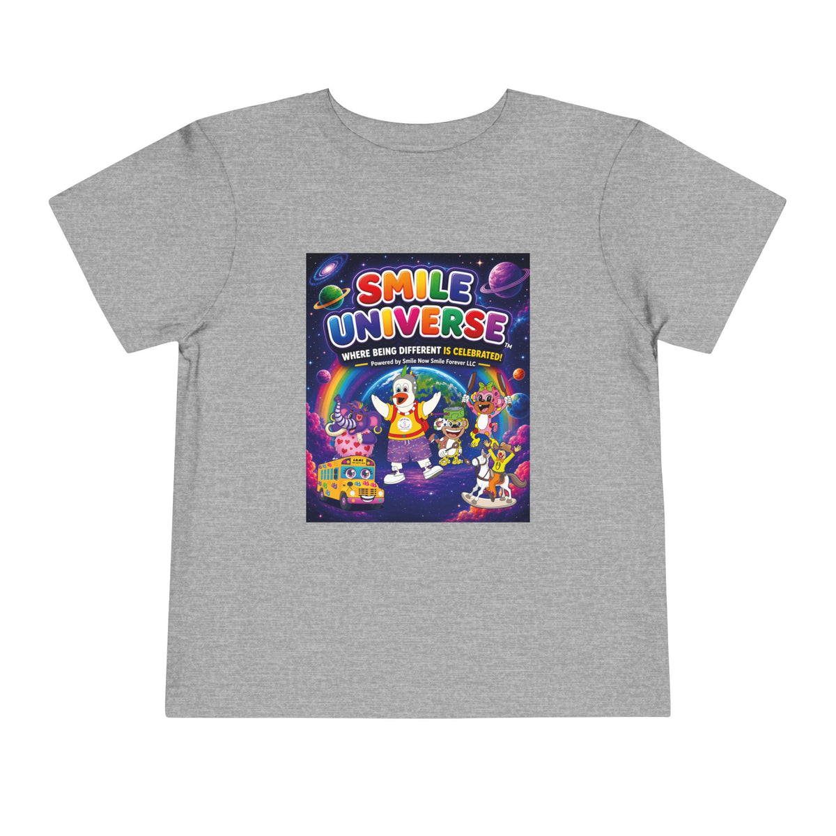 Smile Universe™ Toddler Short Sleeve Tee – "Where Being Different is CELEBRATED!" Graphic