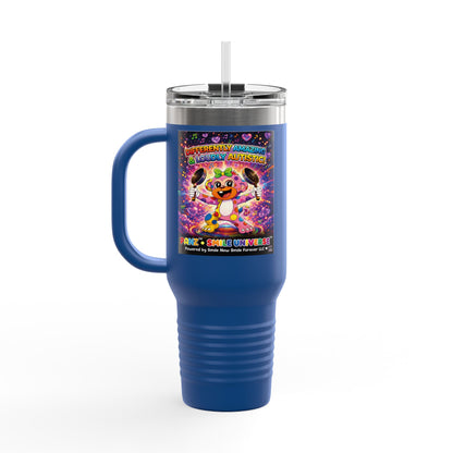Panz™ 40oz Insulated Travel Mug – "Differently Amazing & Loudly Autistic!" Graphic | Smile Universe Collection