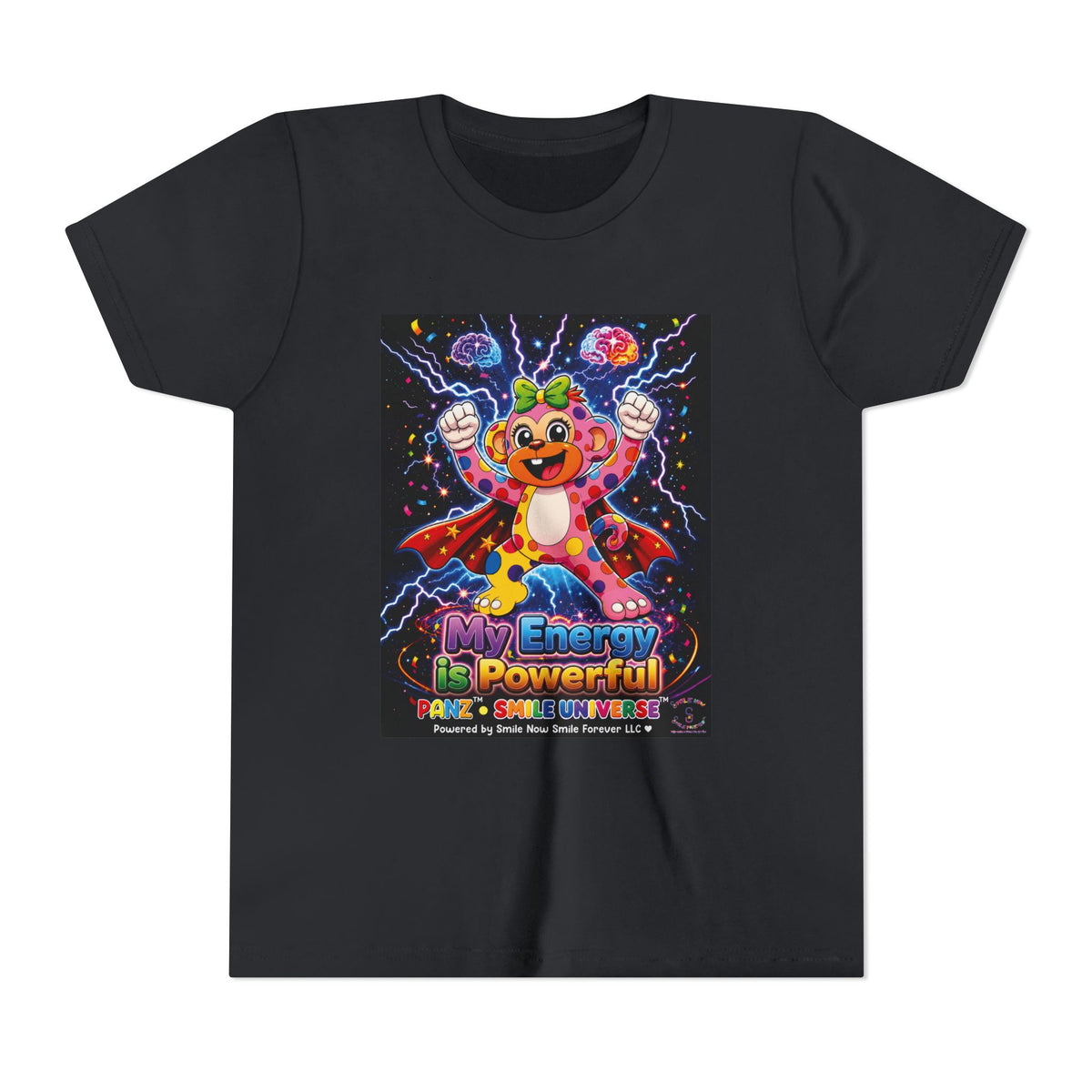 Panz™ Youth Short Sleeve Tee – "My Energy is Powerful" Graphic Tee | Smile Universe Collection
