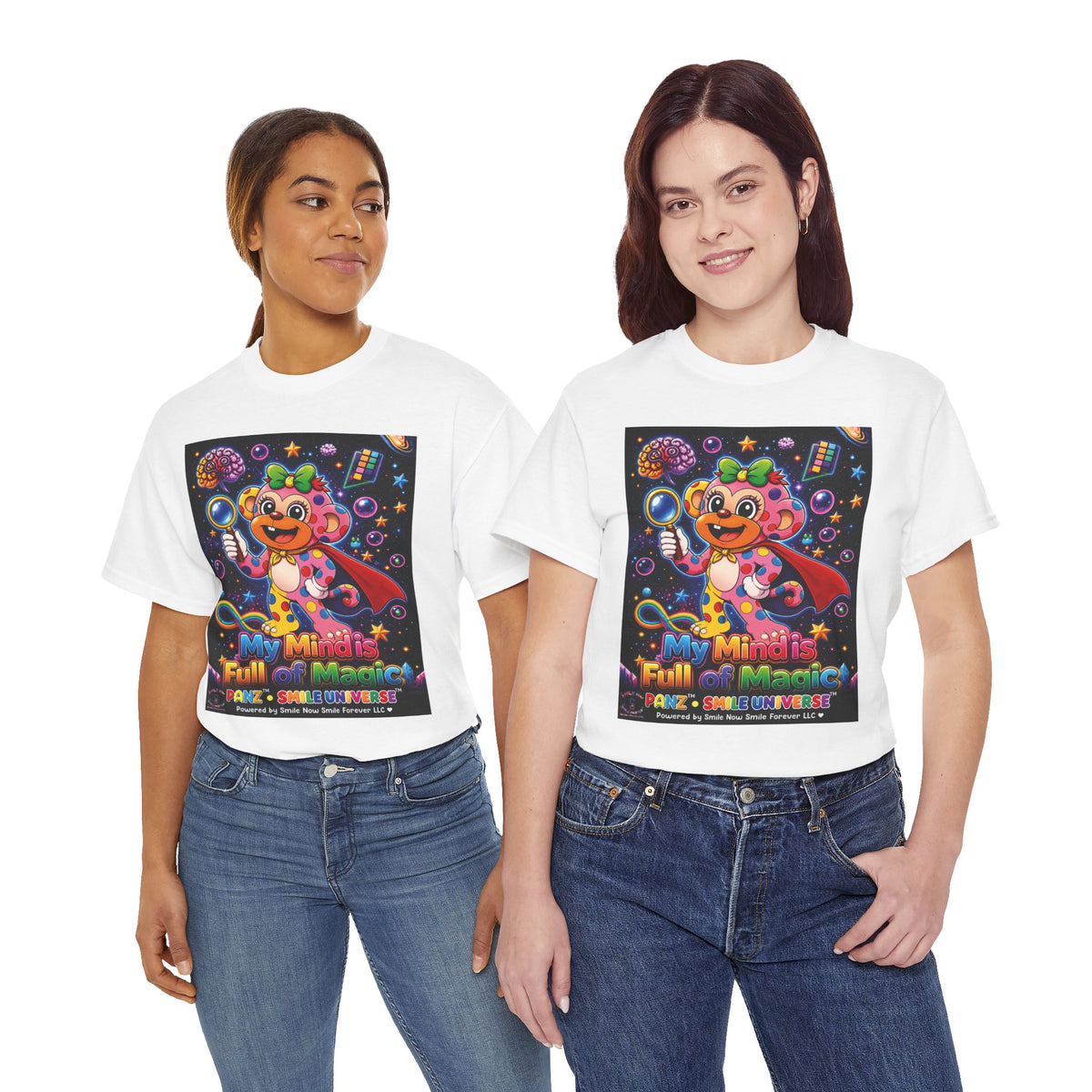 Panz™ Unisex Heavy Cotton™ Tee – "My Mind is Full of Magic" Graphic | Smile Universe Collection