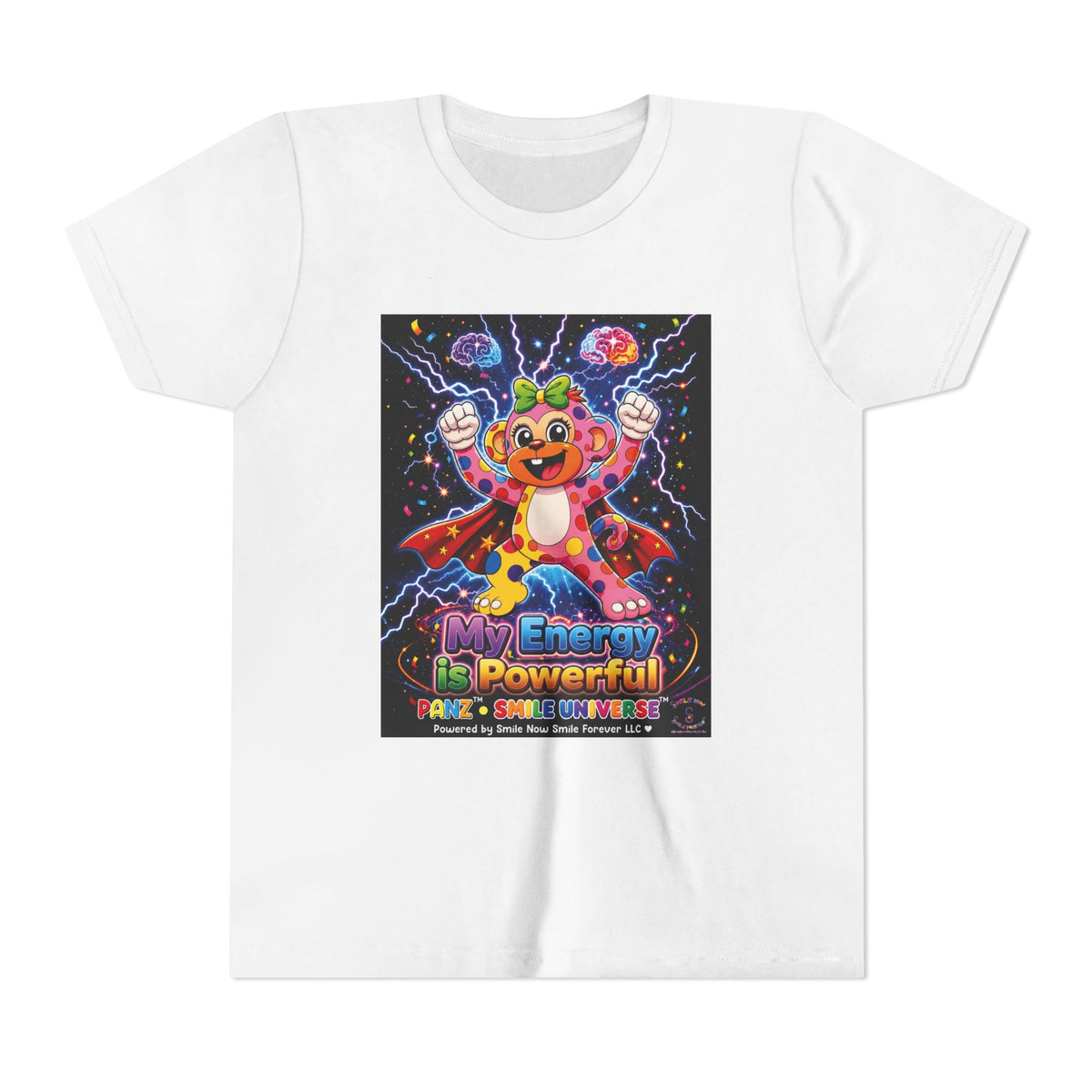 Panz™ Youth Short Sleeve Tee – "My Energy is Powerful" Graphic Tee | Smile Universe Collection