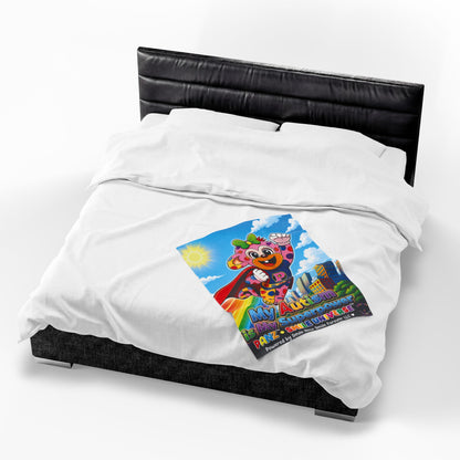 Panz™ Velveteen Plush Blanket – "My Autism is My Superpower" Graphic | Smile Universe Collection