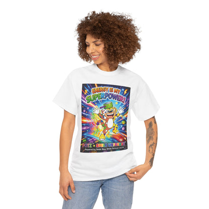 Potz™ Unisex Heavy Cotton™ Tee – "Energy is My Superpower!" Graphic Tee | Smile Universe Collection