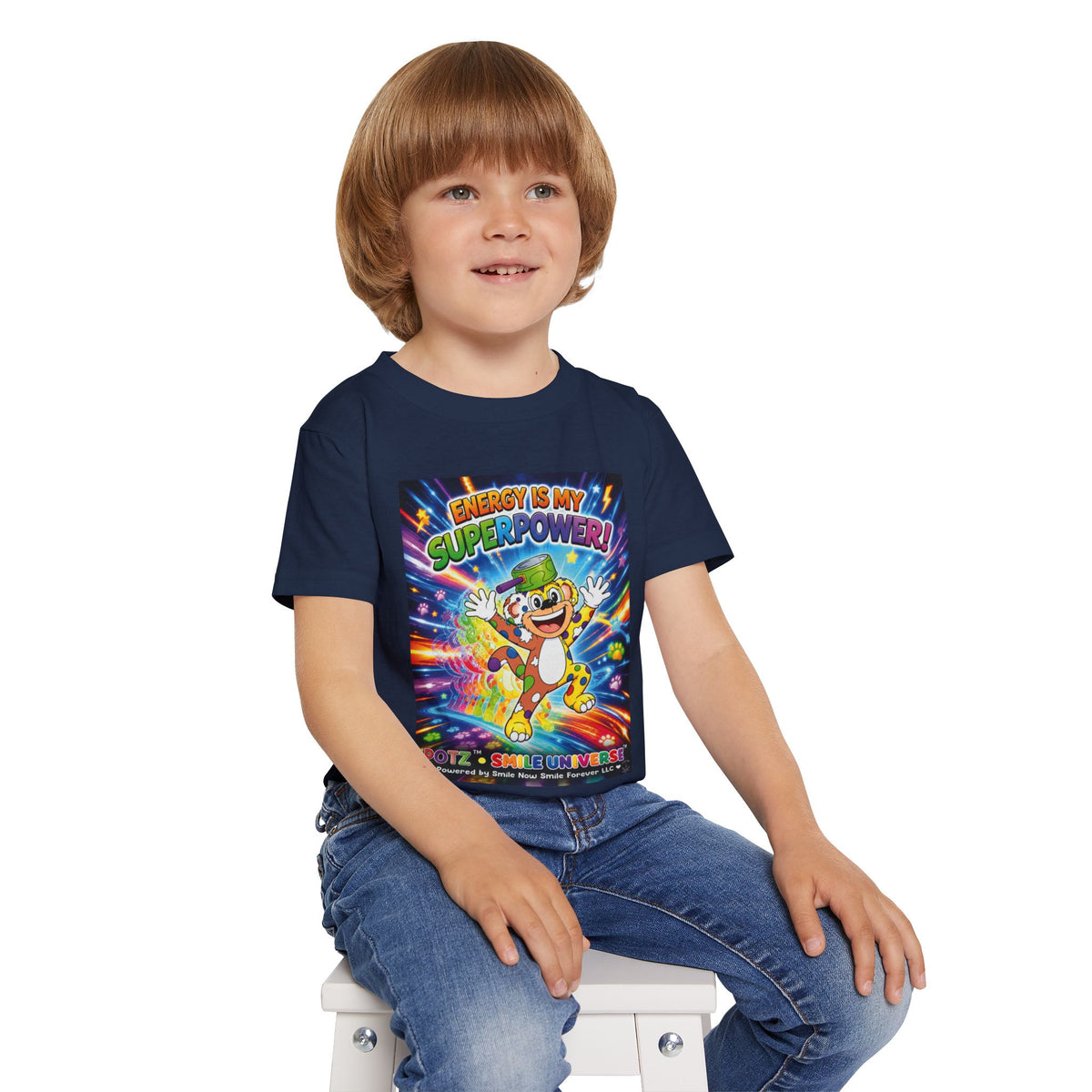 Potz™ Heavy Cotton™ Toddler T-Shirt – "Energy is My Superpower!" Graphic Tee | Smile Universe Collection