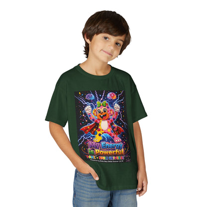 Panz™ Youth DryBlend® T-Shirt – "My Energy is Powerful" Graphic Tee | Smile Universe Collection