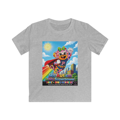 Panz™ Kids Softstyle Tee – "My Autism is My Superpower" Graphic | Smile Universe Collection