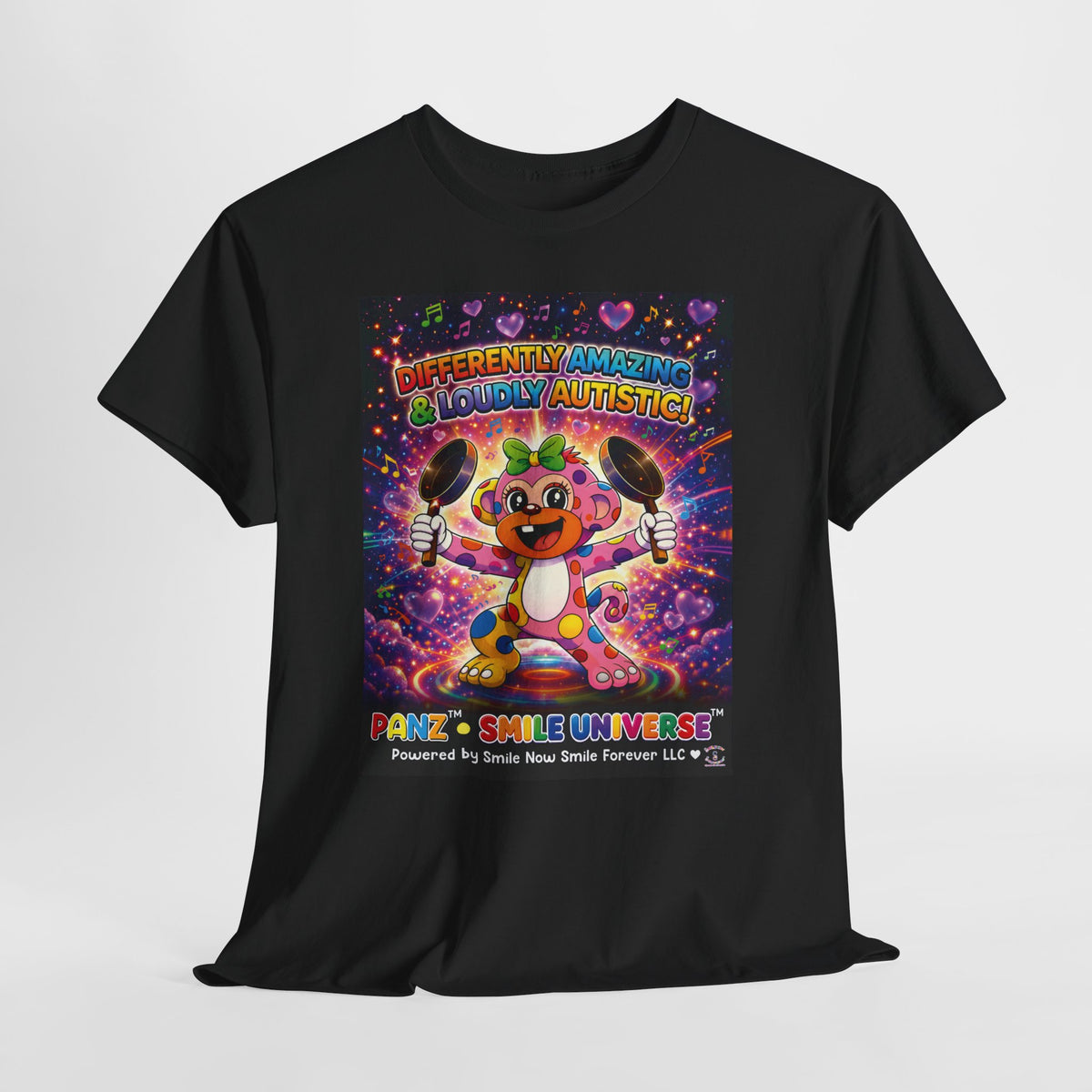 Panz™ Unisex Heavy Cotton™ Tee – "Differently Amazing & Loudly Autistic!" Graphic | Smile Universe Collection