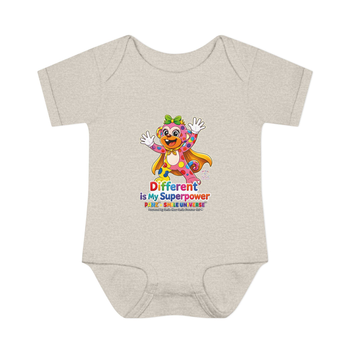 Panz™ Infant Baby Rib Bodysuit – "Different is My Superpower" Graphic | Smile Universe Collection